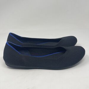 Rothy’s The Flat Womens 8 Black Knit Round Toe Slip On Ballet Casual Shoes Flats